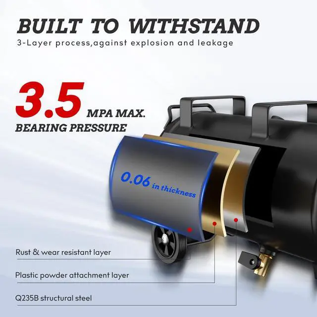 Alt view image 6 of 6 - 4 Gallon Portable Air Compressor, 0.5HP Motor 0.6SCFM@90 PSI,1.0SCFM@40PSl Max 110PSI Oil Free Air Compressor Tank, Garage Air Compressors for Car Repair, Spray Painting, Woodwork Nailing