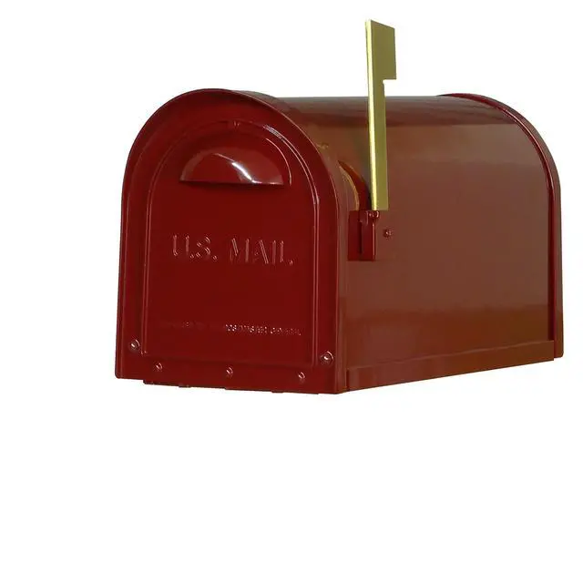 Alt view image 3 of 6 - Special Lite Modern Dylan Curbside Mailbox - Wine Aluminum Mailbox for Post Mount - SCD-1008-WIN