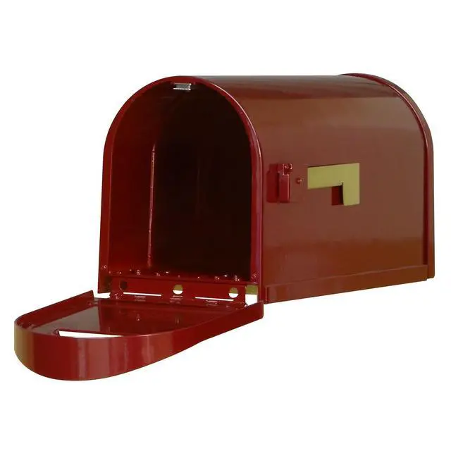 Alt view image 4 of 6 - Special Lite Modern Dylan Curbside Mailbox - Wine Aluminum Mailbox for Post Mount - SCD-1008-WIN
