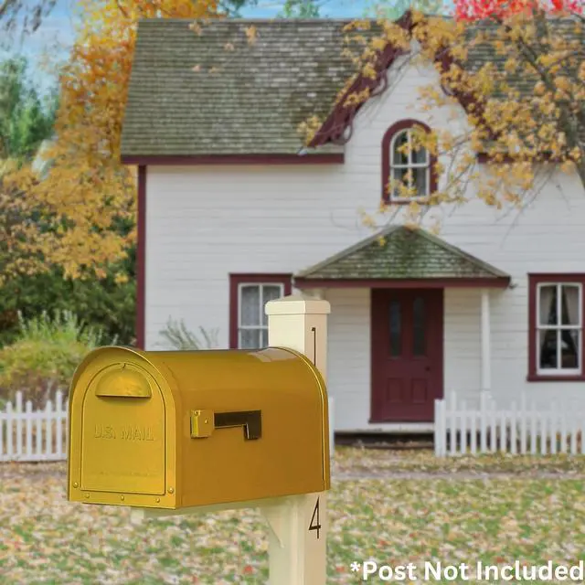 Alt view image 2 of 6 - Special Lite Modern Dylan Curbside Mailbox - Yellow Aluminum Mailbox for Post Mount - SCD-1008-YEL