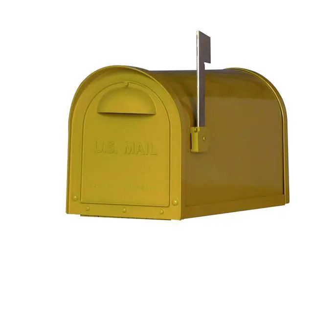 Alt view image 3 of 6 - Special Lite Modern Dylan Curbside Mailbox - Yellow Aluminum Mailbox for Post Mount - SCD-1008-YEL