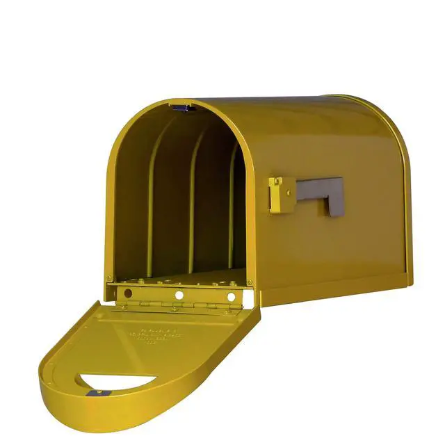 Alt view image 4 of 6 - Special Lite Modern Dylan Curbside Mailbox - Yellow Aluminum Mailbox for Post Mount - SCD-1008-YEL