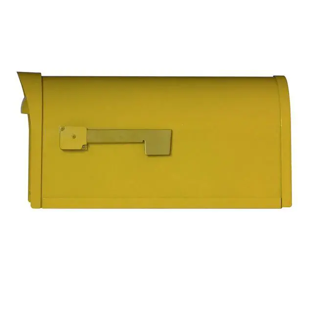 Alt view image 6 of 6 - Special Lite Modern Dylan Curbside Mailbox - Yellow Aluminum Mailbox for Post Mount - SCD-1008-YEL