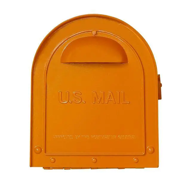 Alt view image 5 of 6 - Special Lite Modern Dylan Curbside Mailbox - Orange Aluminum Mailbox for Post Mount - SCD-1008-ORG