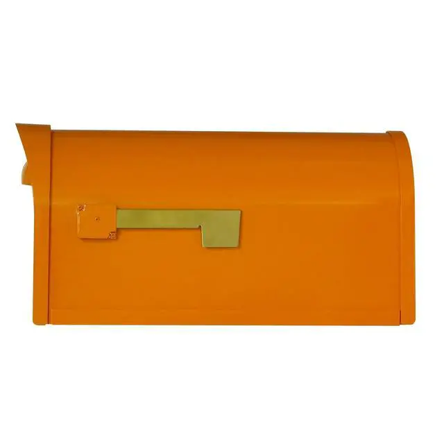 Alt view image 6 of 6 - Special Lite Modern Dylan Curbside Mailbox - Orange Aluminum Mailbox for Post Mount - SCD-1008-ORG