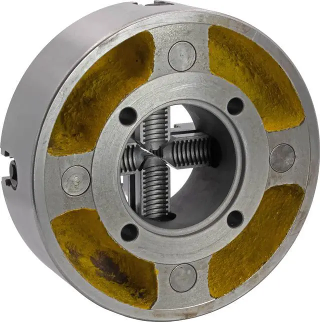 Alt view image 2 of 2 - CME 10" 4-Jaw Independent Lathe Chuck, Plain (Flat) Back, Reversible Jaws