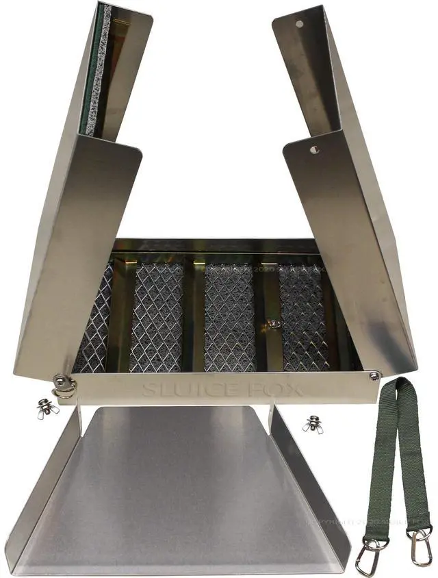 Alt view image 3 of 6 - Complete Gold Mining Kit; Folding 50 inch Gold Sluice Box; Gold Prospecting Equipment; Rock Pick Hammer; Gold Classifiers; Pay Dirt Scoop; Crevice Tools and More Gold Mining
