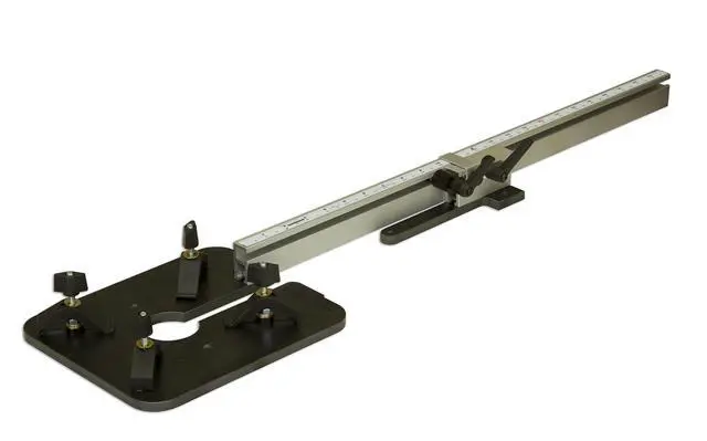 Alt view image 2 of 5 - 3290 Circle Cutting Jig, 4" to 204" Diameter |, fits routers with 6" or smaller base plate opening, pivot pin, bit guard, and instructions included, made in usa