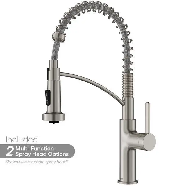 Alt view image 4 of 6 - Scottsdale Commercial-Style Pull-Down Kitchen Faucet, Single Handle High-Arc Design, Dual Interchangeable Spray Heads with 5-Function and 3-Function Options (Spot Free Stainless Steel)