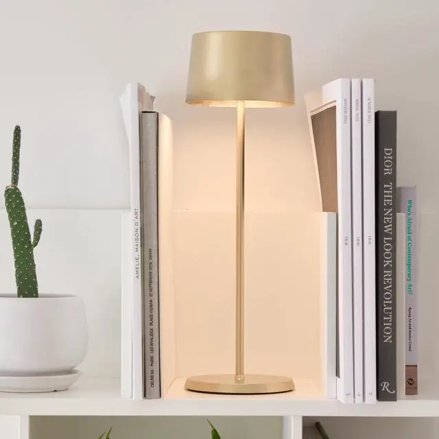 Alt view image 5 of 5 - Olivia Pro Lamp, Rechargeable Cordless Table Lamp with Touch Control, Suitable for Indoor, Dimmer, 2700-3000 K, Height 14 Inches, Satin Brass Color