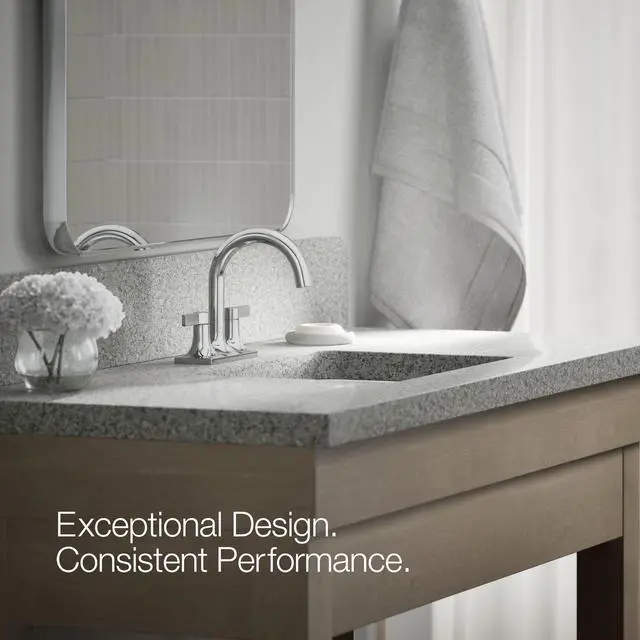 Alt view image 4 of 6 - K-28124-4-CP Venza® Centerset Bathroom Sink Faucet, 3-Hole, 1.2 GPM, Easy Installation, Corrosion Resistant, Polished Chrome