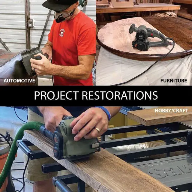 Alt view image 3 of 6 - Drum Sander Tool for Woodworking, Surface Conditioning, Buffer Polisher, Paint Stripper Remover, WR351K2 Variable Speed with vac attachment, Tool Bag, OHIO family business, 11 x 7 x 7 inches
