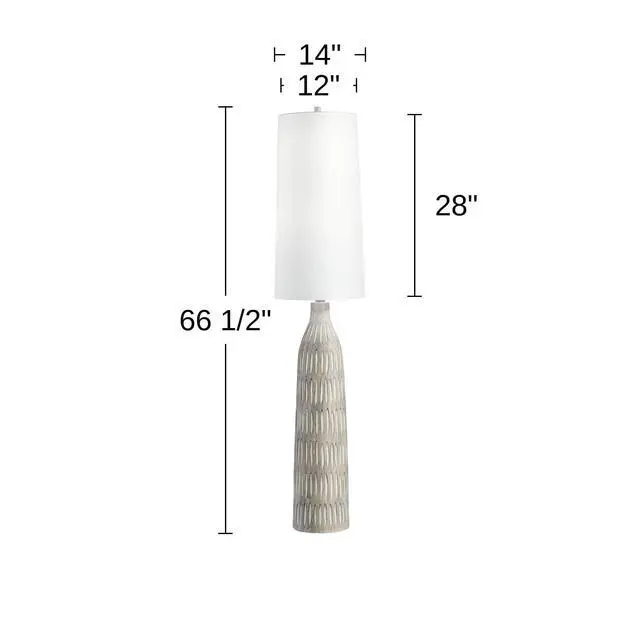 Alt view image 4 of 6 - Stonewall 66.5" Hand Carved Resin Floor Lamp in Natural
