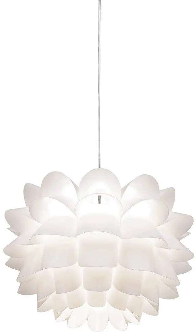 Alt view image 2 of 6 - White Flower Hanging Pendant Lighting Fixture 19 1/2" Wide Modern Blooming Curved Petals for Dining Room Living House Home Foyer Kitchen Island Entryway Bedroom High Ceilings