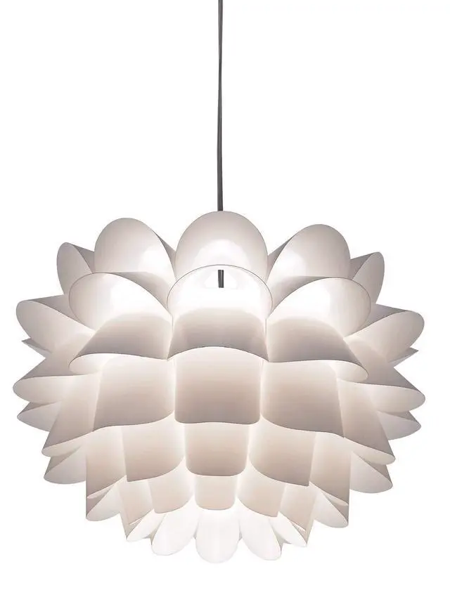Alt view image 5 of 6 - White Flower Hanging Pendant Lighting Fixture 19 1/2" Wide Modern Blooming Curved Petals for Dining Room Living House Home Foyer Kitchen Island Entryway Bedroom High Ceilings