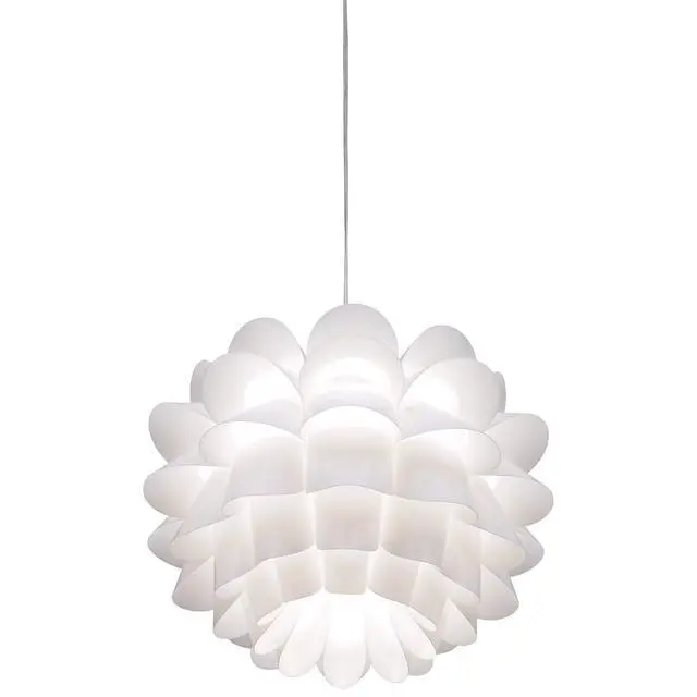 Alt view image 6 of 6 - White Flower Hanging Pendant Lighting Fixture 19 1/2" Wide Modern Blooming Curved Petals for Dining Room Living House Home Foyer Kitchen Island Entryway Bedroom High Ceilings