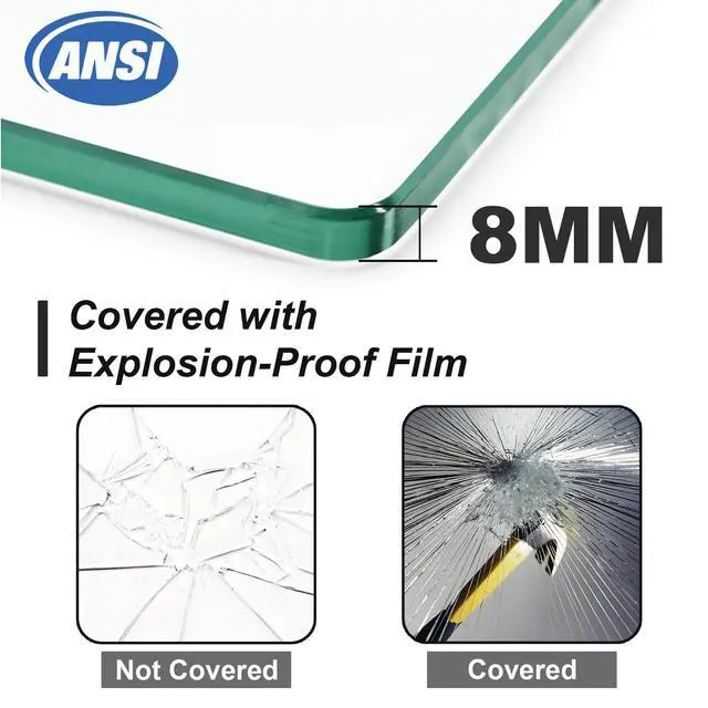 Alt view image 5 of 6 - Frameless Shower Door 56-60" W x 76" H, Bathroom Sliding Glass Shower Door with 5/16" (8mm) Clear SGCC Tempered Glass Stainless Steel Hardware for Walk-in Shower