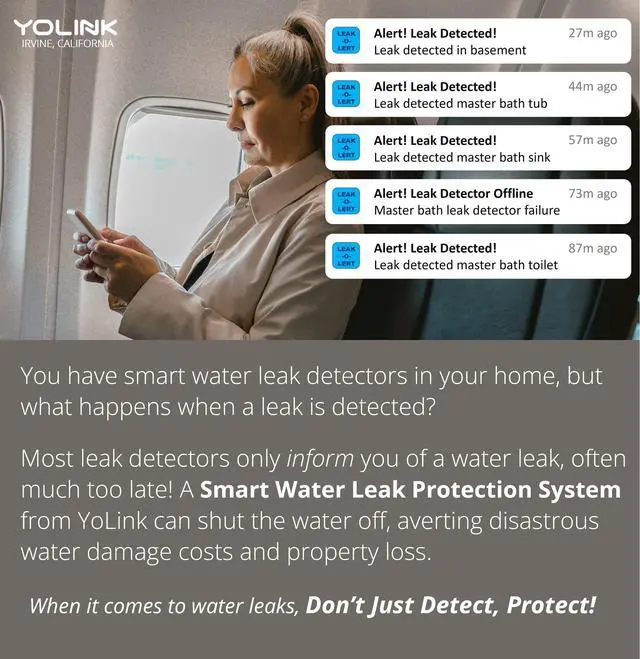 Alt view image 6 of 6 - LoRa Smart Water Leak Protection System, Including 1/2" Commercial Grade Smart Motorized Stainless Steel Valve, (3) Water Leak Sensors, Hub: Up to 1/4-Mile Range, IFTTT, Alexa, Home Assistant