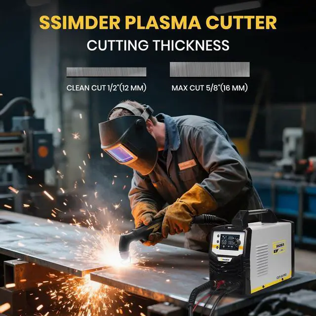 Alt view image 4 of 6 - SSIMDER Plasma Cutter with 55Pcs Cutting Consumables 110V/220V 50 Amp Non-Touch Pilot Arc Plasma Cutter Machine 3/4 inch Max Cut 2T/4T Supported for Repair Metal Fabrication Beginner DIY