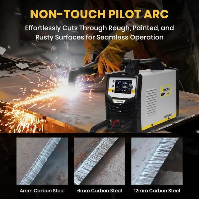 Alt view image 6 of 6 - SSIMDER Plasma Cutter with 55Pcs Cutting Consumables 110V/220V 50 Amp Non-Touch Pilot Arc Plasma Cutter Machine 3/4 inch Max Cut 2T/4T Supported for Repair Metal Fabrication Beginner DIY
