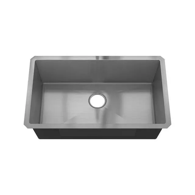 Alt view image 6 of 6 - HU3018S 30" x 18" x 10" Undermount Single Bowl Kitchen Sink with 18 Gauge 304 Stainless Steel Satin Finish