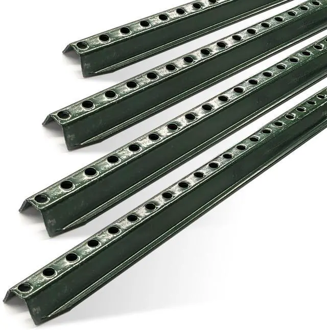 Main image of U Channel Sign Post, 8 Feet Tall 1.12 LBS Steel per foot, Medium Weight Slim Post, Baked on Green Enamel (Pack of 4)