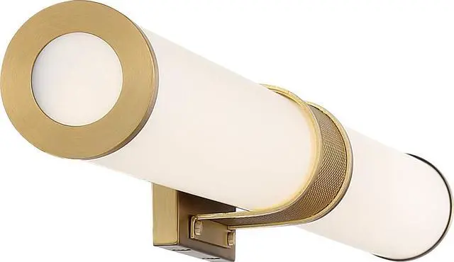 Alt view image 3 of 4 - 62/1603 Caper LED Vanity, Brushed Brass with Frosted Lens, Gold