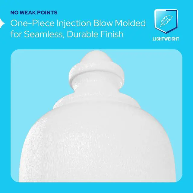 Alt view image 4 of 6 - Acorn Globe Lamp Outdoor Light Cover Replacement | White Polycarbonate Shade with 8"OD Fitter Neck | 26.88"H x 16.6"W Diffuser | 88266-WH-8F Plastic Outdoor Globe Light Cover | Made in USA