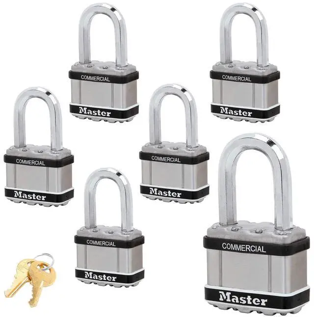 Main image of Magnum Padlocks - 2" W x 1-1/2"L Shackle, Six (6) Keyed Alike Locks w/ 12 Keys, M5NKALFSTS-6 w/BumpStop Technology