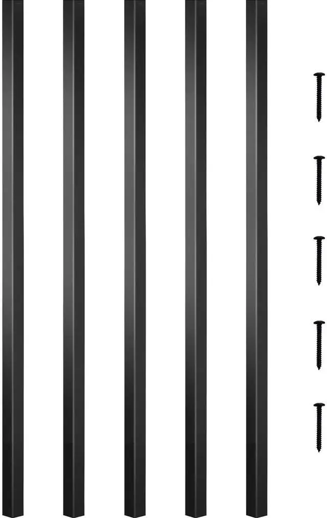 Main image of Deck Balusters, 26"x0.75" Metal Deck Spindles, 101 Pack Staircase Baluster with Screws, Aluminum Alloy Deck Railing for Wood and Composite Deck, Square Baluster for Outdoor Stair Deck Porch