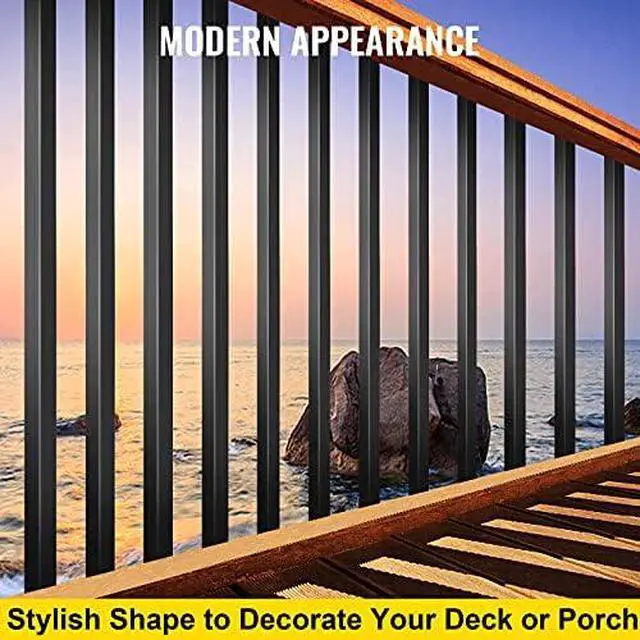 Alt view image 5 of 6 - Deck Balusters, 26"x0.75" Metal Deck Spindles, 101 Pack Staircase Baluster with Screws, Aluminum Alloy Deck Railing for Wood and Composite Deck, Square Baluster for Outdoor Stair Deck Porch