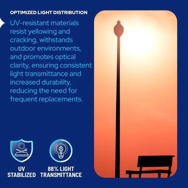 Alt view image 3 of 6 - Acorn Globe Lamp Outdoor Light Cover Replacement | Clear Polycarbonate Shade with 8"OD Fitter Neck | 26.88"H x 16.6"W Diffuser | 88066-CL-8F Plastic Outdoor Globe Light Cover | Made in USA