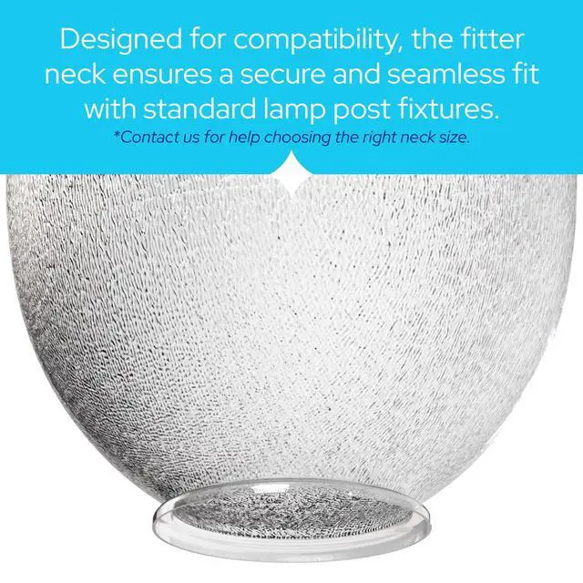 Alt view image 6 of 6 - Acorn Globe Lamp Outdoor Light Cover Replacement | Clear Polycarbonate Shade with 8"OD Fitter Neck | 26.88"H x 16.6"W Diffuser | 88066-CL-8F Plastic Outdoor Globe Light Cover | Made in USA