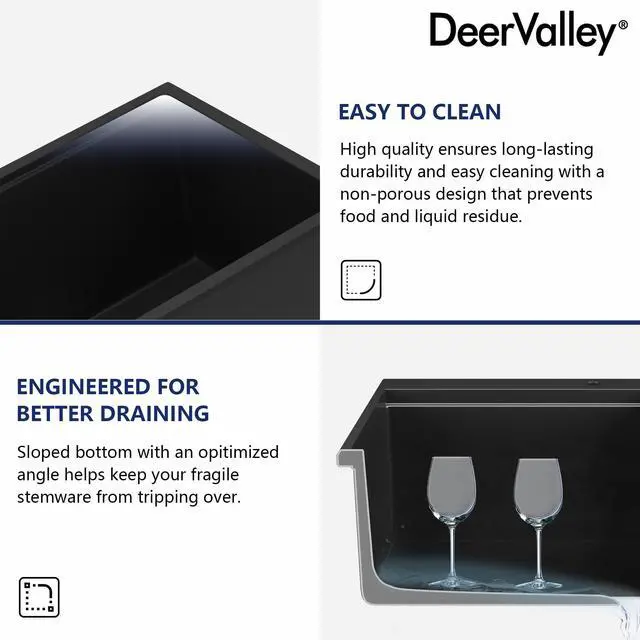 Alt view image 6 of 6 - Black Undermount Kitchen Sink 25 Inch, Single Bowl Granite Composite Kitchen Sink with Integrated Ledge