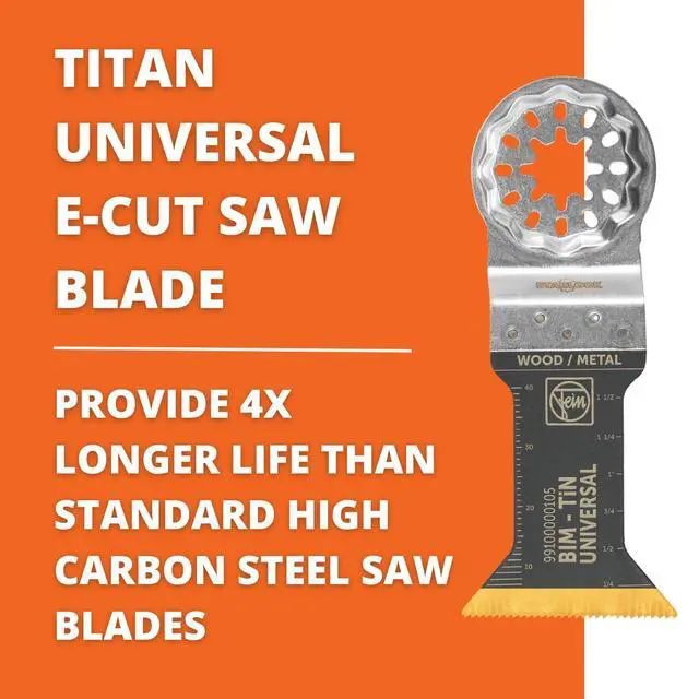 Alt view image 4 of 6 - Starlock E-Cut Universal Titan OMT Multi-Material Saw Blade - Precision Cutting for Wood, Plasterboard & Plastics, Bimetal Titanium Coating, 1-3/4" Width, 2-1/8" Length, 10-Pack - 99100000108