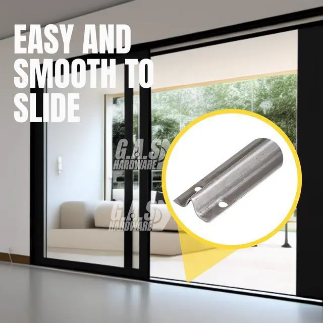 Alt view image 3 of 6 - Screw on Track Cover for Sliding Patio Glass Doors | Fix Sliding Glass Door Repair Door Track Cover Replacement Hardware Repair Stainless Steel - Screws NOT Included (8 Feet, 2 Pack)