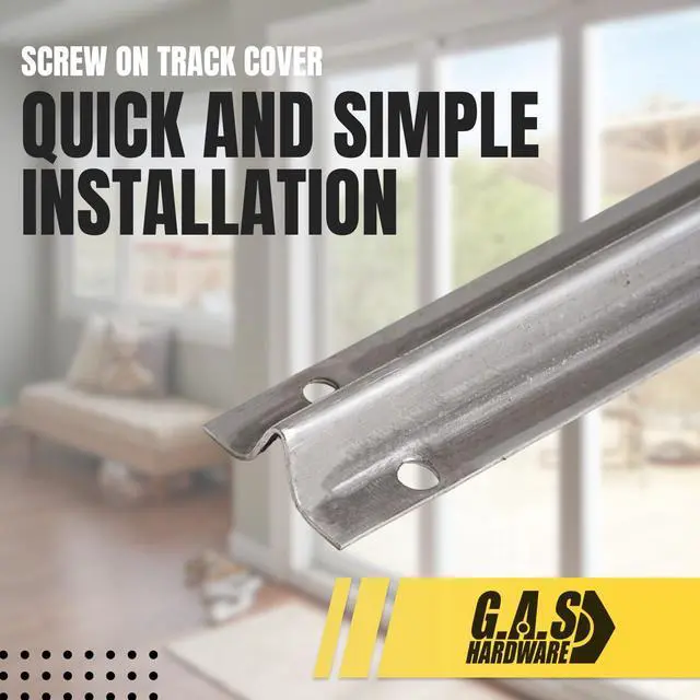 Alt view image 4 of 6 - Screw on Track Cover for Sliding Patio Glass Doors | Fix Sliding Glass Door Repair Door Track Cover Replacement Hardware Repair Stainless Steel - Screws NOT Included (8 Feet, 2 Pack)