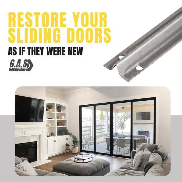 Alt view image 5 of 6 - Screw on Track Cover for Sliding Patio Glass Doors | Fix Sliding Glass Door Repair Door Track Cover Replacement Hardware Repair Stainless Steel - Screws NOT Included (8 Feet, 2 Pack)