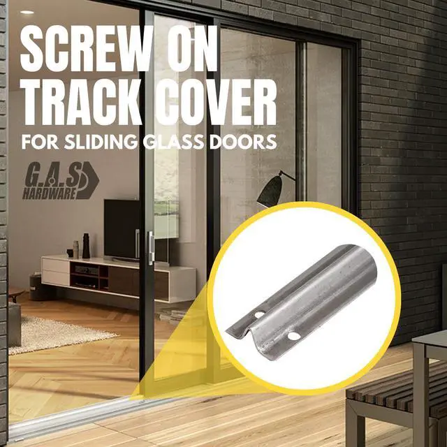 Alt view image 6 of 6 - Screw on Track Cover for Sliding Patio Glass Doors | Fix Sliding Glass Door Repair Door Track Cover Replacement Hardware Repair Stainless Steel - Screws NOT Included (8 Feet, 2 Pack)