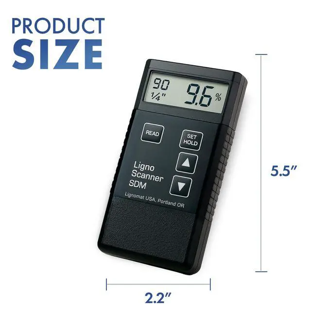 Alt view image 2 of 6 - Ligno Scanner SDM Pinless Moisture Meter - Wood Moisture Meter for Hard & Soft Woods, Bamboos, Drywall & Concrete - Dual-Depth Humidity Tester & Detector for Flooring Inspectors & Flooring Installers