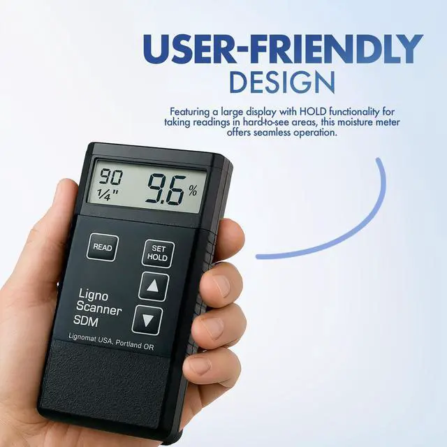 Alt view image 5 of 6 - Ligno Scanner SDM Pinless Moisture Meter - Wood Moisture Meter for Hard & Soft Woods, Bamboos, Drywall & Concrete - Dual-Depth Humidity Tester & Detector for Flooring Inspectors & Flooring Installers