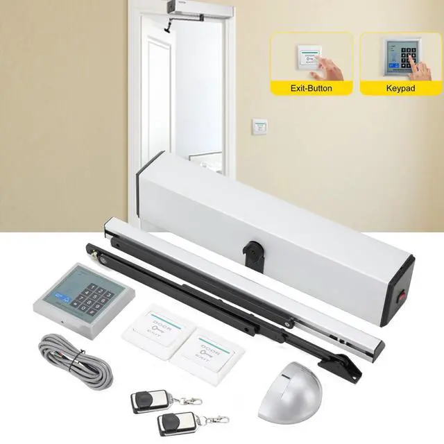 Alt view image 5 of 6 - Automatic Swing Door Opener Kit, Door Opener and Closer 50W Heavy Duty Swing Gate Operator Opener Closer, with 2 Remote Control, 150kg/330lb Loading, DC 24V Brushless Motor