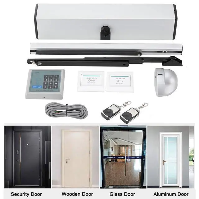 Alt view image 6 of 6 - Automatic Swing Door Opener Kit, Door Opener and Closer 50W Heavy Duty Swing Gate Operator Opener Closer, with 2 Remote Control, 150kg/330lb Loading, DC 24V Brushless Motor