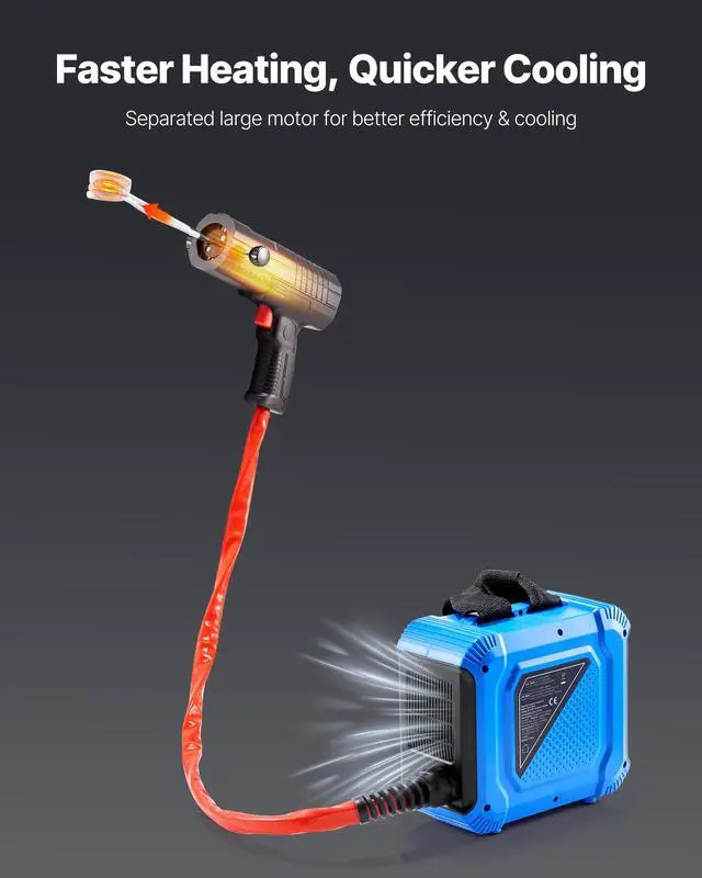 Alt view image 3 of 6 - Induction Heater Bolt Removal, 1800W 110V Magnetic Induction Heater Kit, Handheld Nut Buster Tool, Mini Heating Machine for Rusty Screw Removing, Car Garage Repairing Tools with 4 Coil and Box