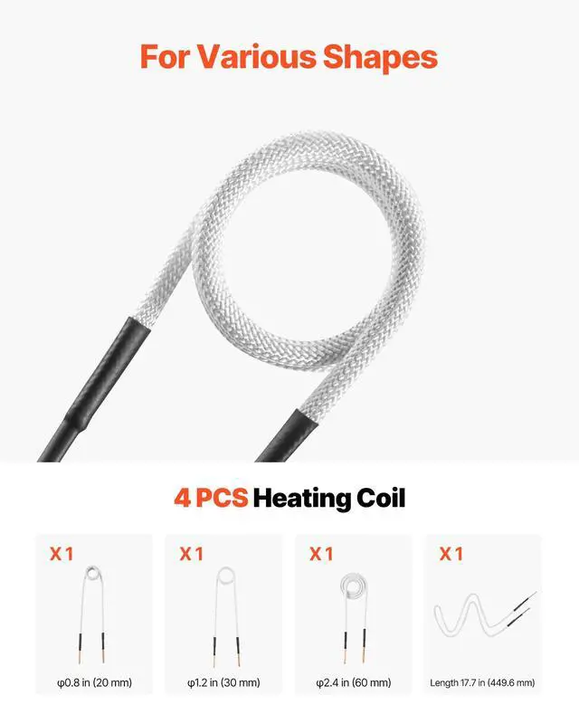 Alt view image 5 of 6 - Induction Heater Bolt Removal, 1800W 110V Magnetic Induction Heater Kit, Handheld Nut Buster Tool, Mini Heating Machine for Rusty Screw Removing, Car Garage Repairing Tools with 4 Coil and Box