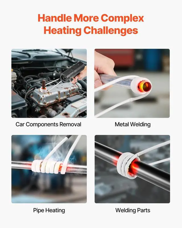 Alt view image 6 of 6 - Induction Heater Bolt Removal, 1800W 110V Magnetic Induction Heater Kit, Handheld Nut Buster Tool, Mini Heating Machine for Rusty Screw Removing, Car Garage Repairing Tools with 4 Coil and Box