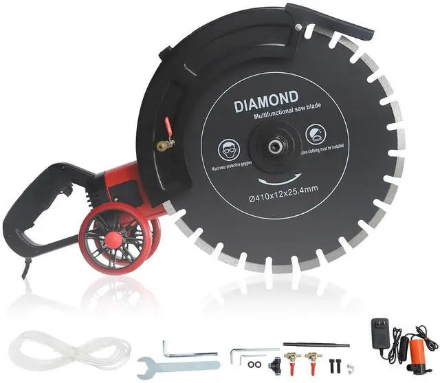 Main image of 16" Electric Concrete Saw 4000W Wet/Dry Concrete Cutter with Water Pump and 16.4ft Water Hose Wet Max.Cutting Depth: 6.5in Circular Saw for Brick Concrete Wall and Granite