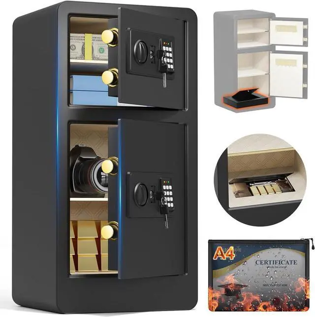 Main image of 7.5 Cuft Extra Large Safe Box Fireproof Waterproof, Fire Proof Safes With Double Door, A4 Fireproof Bag, Digital Keypad & Spare Key, Smart Alert, Safes For Home Use Fire And Water Proof