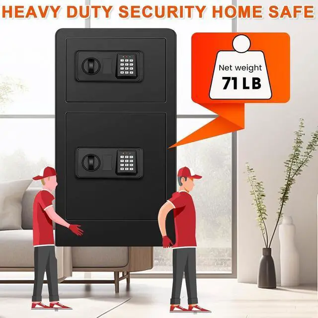Alt view image 4 of 6 - 7.5 Cuft Extra Large Safe Box Fireproof Waterproof, Fire Proof Safes With Double Door, A4 Fireproof Bag, Digital Keypad & Spare Key, Smart Alert, Safes For Home Use Fire And Water Proof