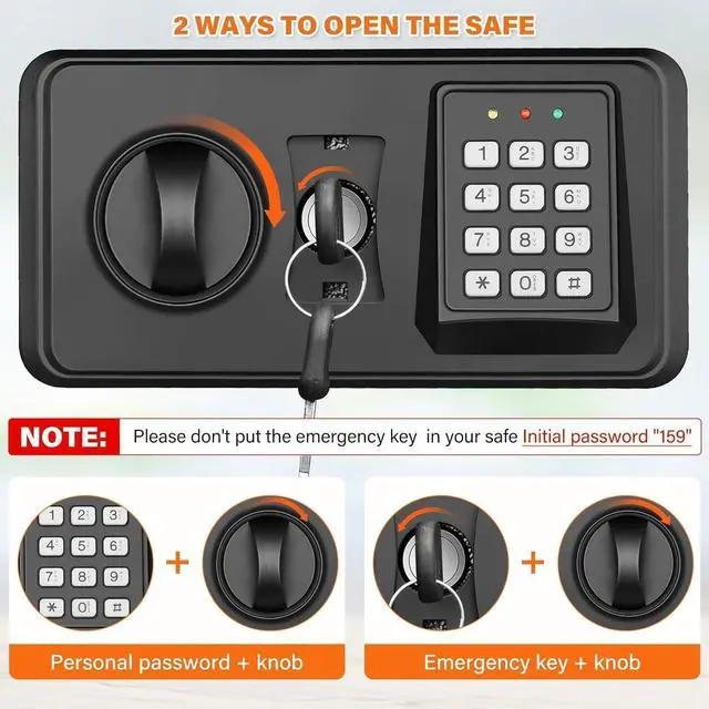 Alt view image 5 of 6 - 7.5 Cuft Extra Large Safe Box Fireproof Waterproof, Fire Proof Safes With Double Door, A4 Fireproof Bag, Digital Keypad & Spare Key, Smart Alert, Safes For Home Use Fire And Water Proof